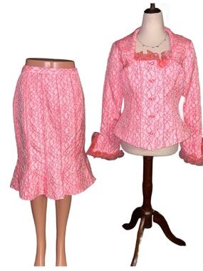 Ashro ~ Size 8 ~ Bright Pink ~ Embroidery ~ Cocktail Party Dress ~ New